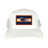 White Curved Bill Mesh Snapback