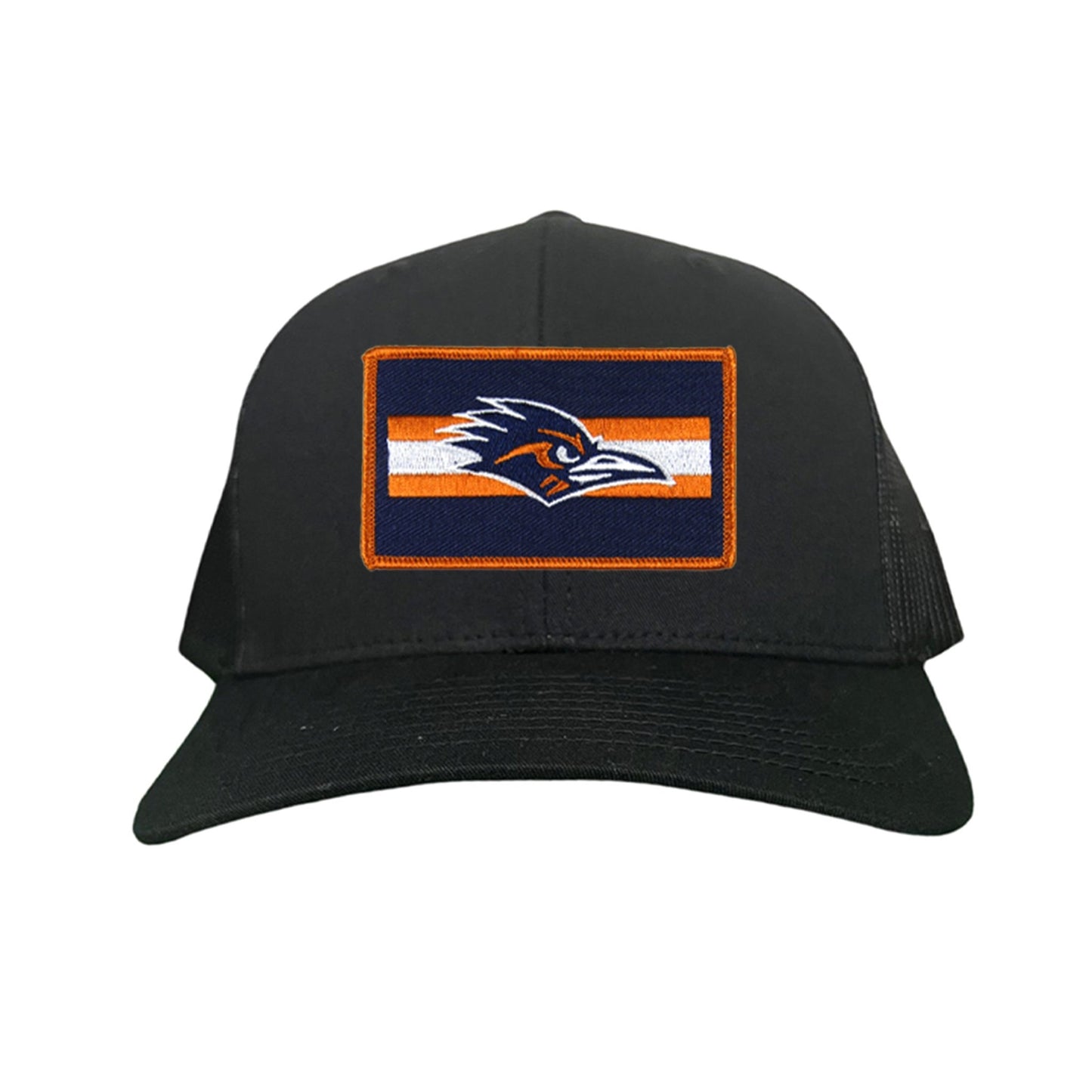 UTSA Rectangle Stripe Roadrunner / Hats / 153 / UTSA007 - Black Curved Bill Mesh Snapback - Club Rehab