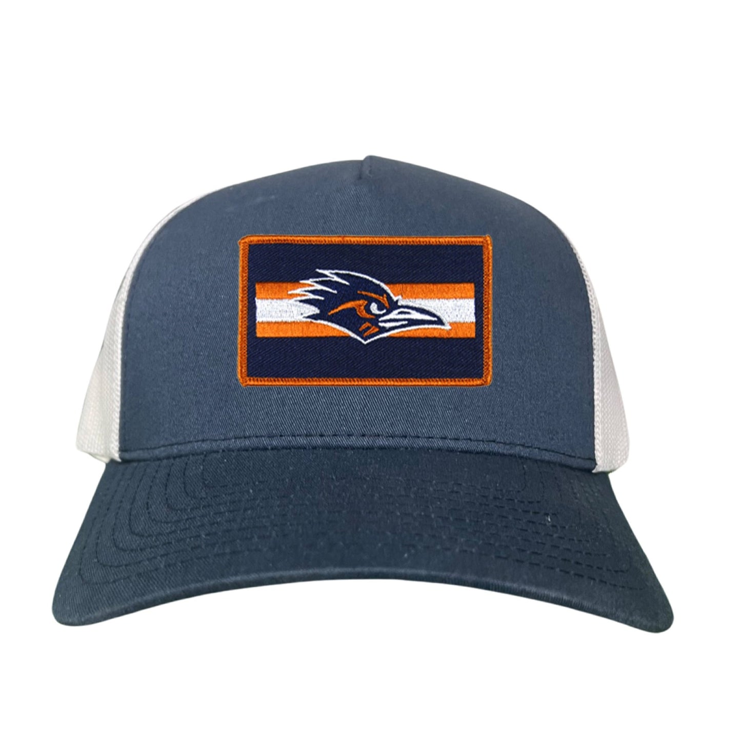UTSA Rectangle Stripe Roadrunner / Hats / 153 / UTSA007 - Navy / White Curved Bill Mesh Snapback - Club Rehab