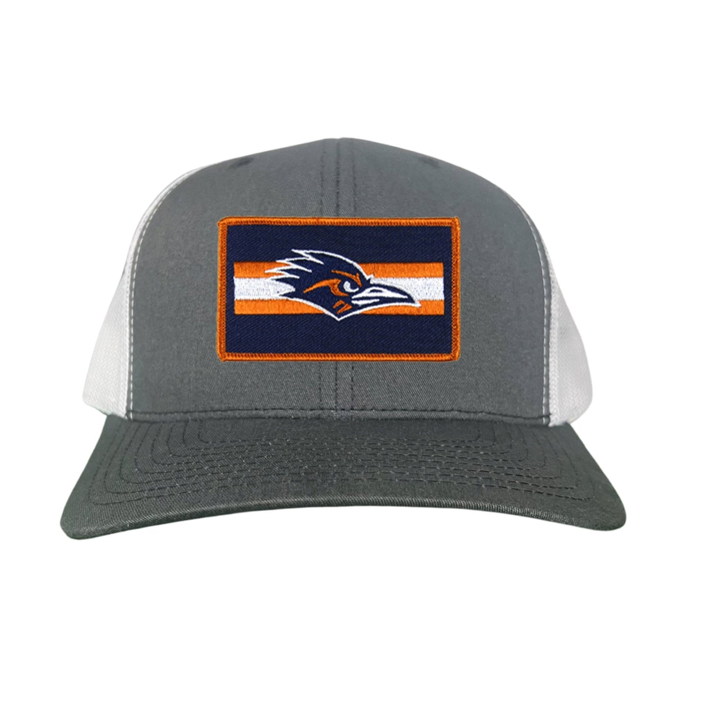 UTSA Rectangle Stripe Roadrunner / Hats / 153 / UTSA007 - Charcoal / White Curved Bill Mesh Snapback - Club Rehab