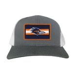 Charcoal / White Curved Bill Mesh Snapback