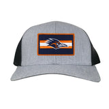 Heather Grey / Black Curved Bill Mesh Snapback