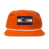 Flat Bill Orange with White Rope Canvas
