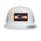 Flat Bill White Mesh Snapback