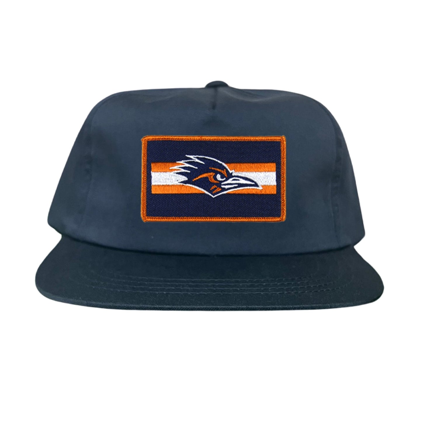 UTSA Rectangle Stripe Roadrunner / Hats / 153 / UTSA007 - Flat Bill Navy Canvas Snapback - Club Rehab