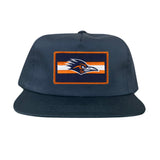Flat Bill Navy Canvas Snapback