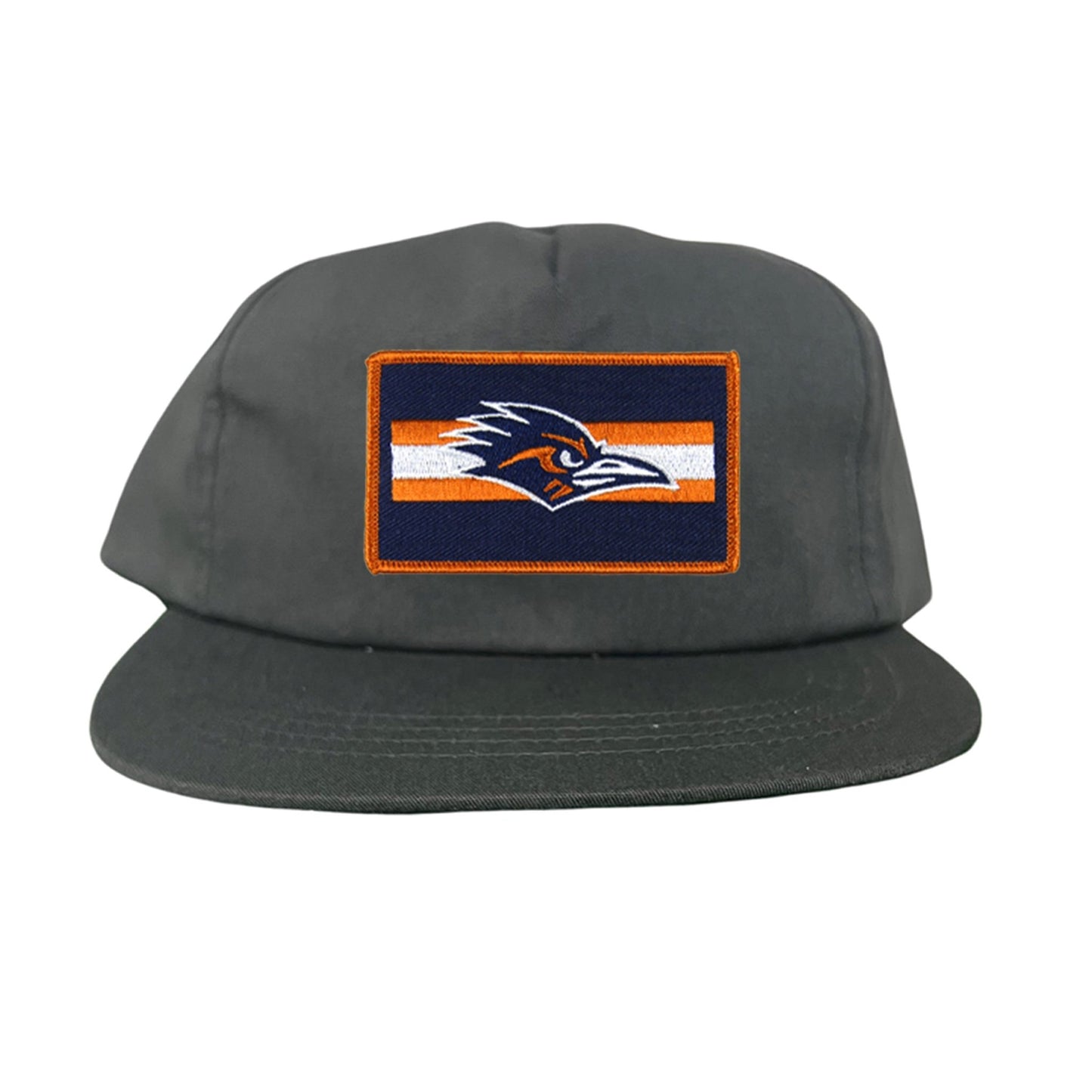 UTSA Rectangle Stripe Roadrunner / Hats / 153 / UTSA007 - Flat Bill Charcoal Canvas Snapback - Club Rehab