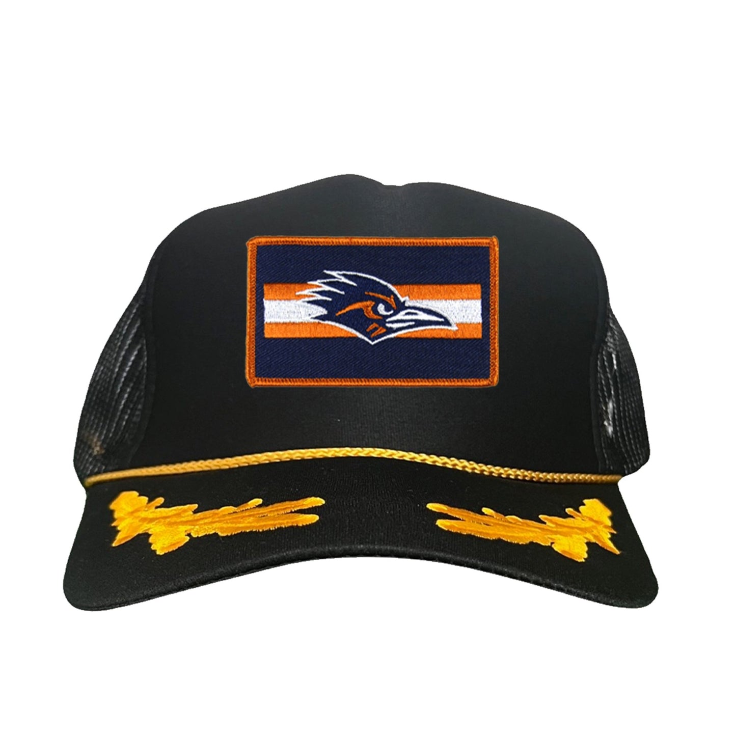 UTSA Rectangle Stripe Roadrunner / Hats / 153 / UTSA007 - Black / Gold Foam Mesh Snapback - Club Rehab