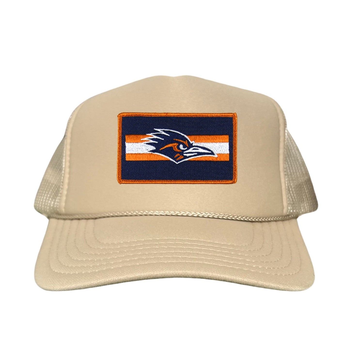 UTSA Rectangle Stripe Roadrunner / Hats / 153 / UTSA007 - Khaki Foam Mesh Snapback - Club Rehab
