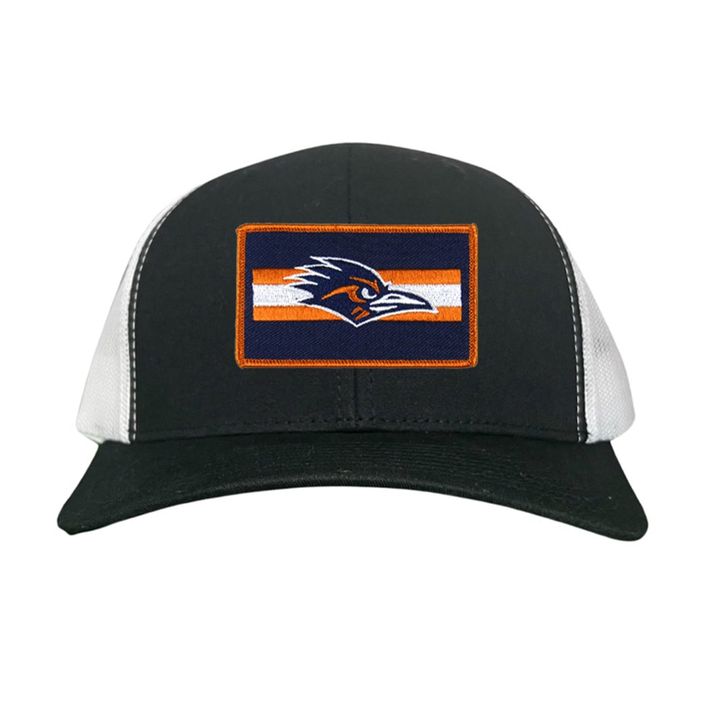 UTSA Rectangle Stripe Roadrunner / Hats / 153 / UTSA007 - Black / White Curved Bill Mesh Snapback - Club Rehab