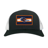 Black / White Curved Bill Mesh Snapback