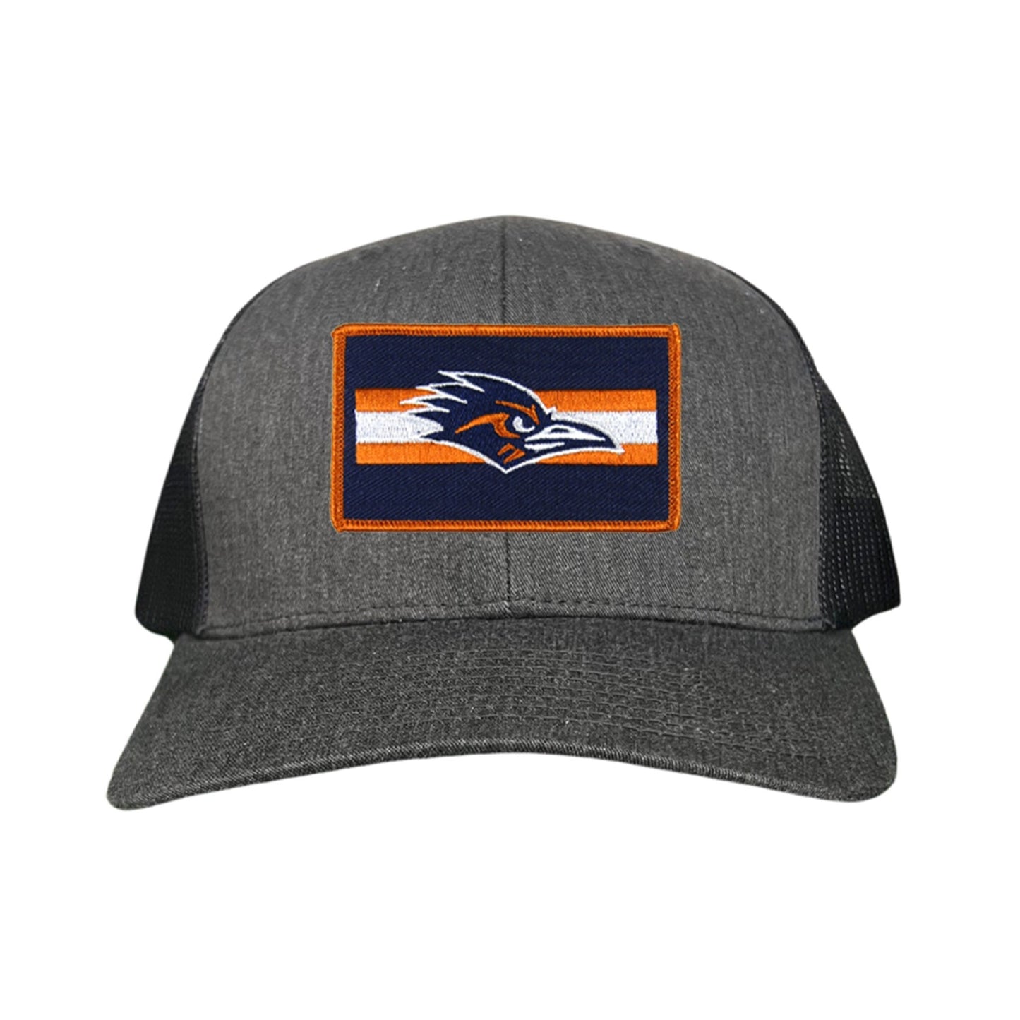 UTSA Rectangle Stripe Roadrunner / Hats / 153 / UTSA007 - Dark Heather / Black Curved Bill Mesh Snapback - Club Rehab