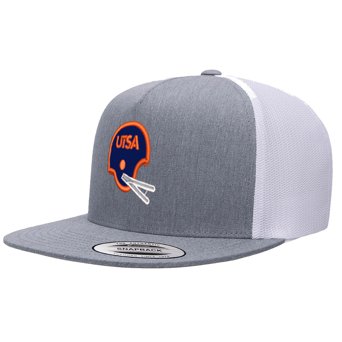 UTSA Retro Helmet - Flatbill Mesh Heather Grey / White - Club Rehab
