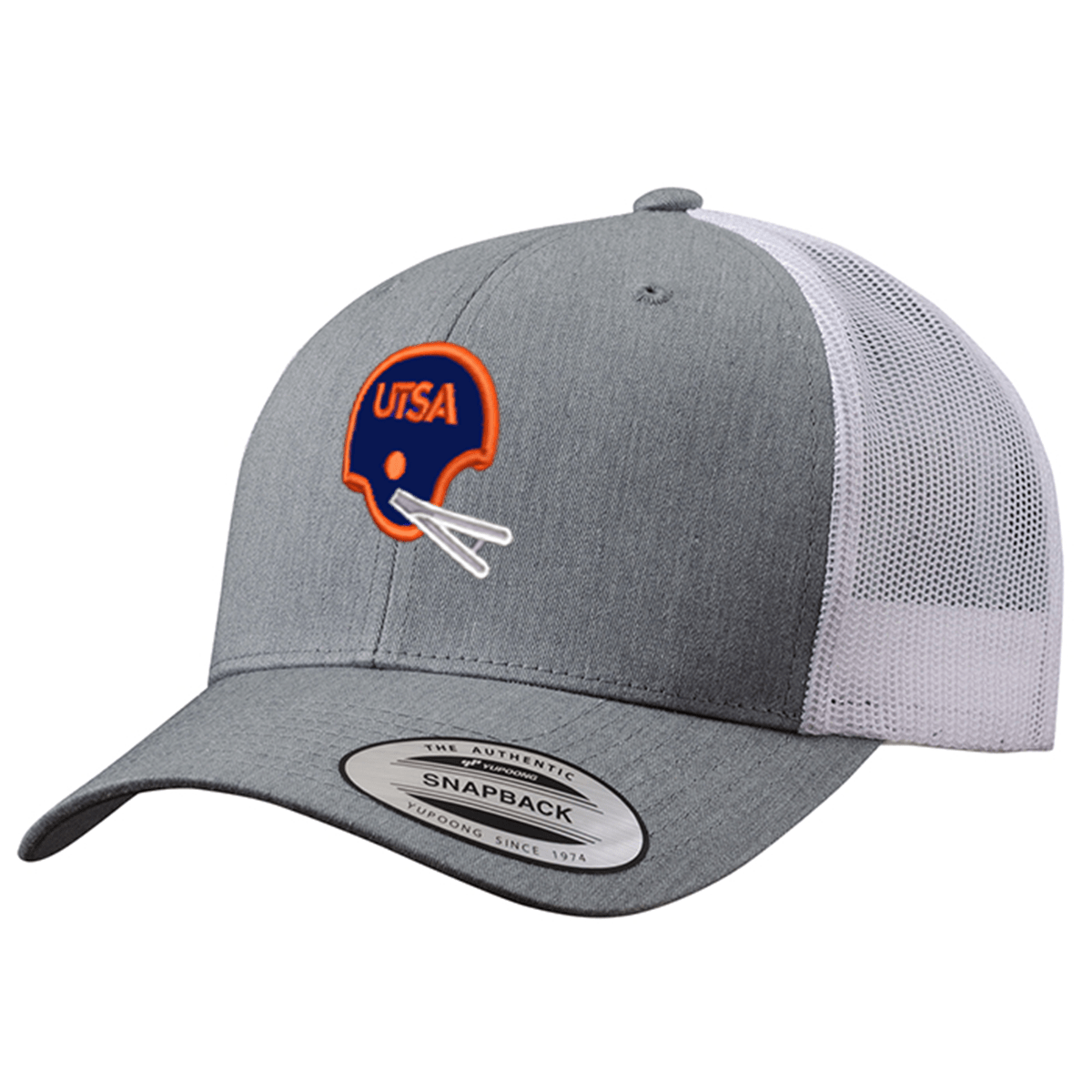 UTSA Retro Helmet - Curved Mesh Heather Grey / White - Club Rehab