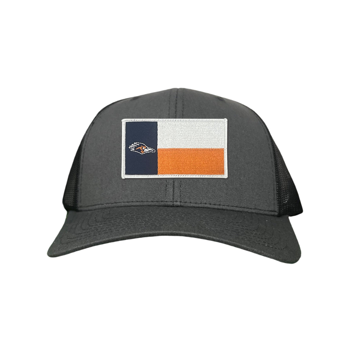 UTSA / Roadrunner State Flag / Curved Bill Mesh Snapback / 154 / UTSA002 - Heather Grey / White Curved Bill Mesh Snapback - Club Rehab