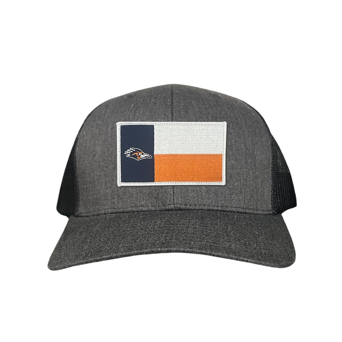UTSA / Roadrunner State Flag / Curved Bill Mesh Snapback / 154 / UTSA002 - Heather Grey / White Curved Bill Mesh Snapback - Club Rehab