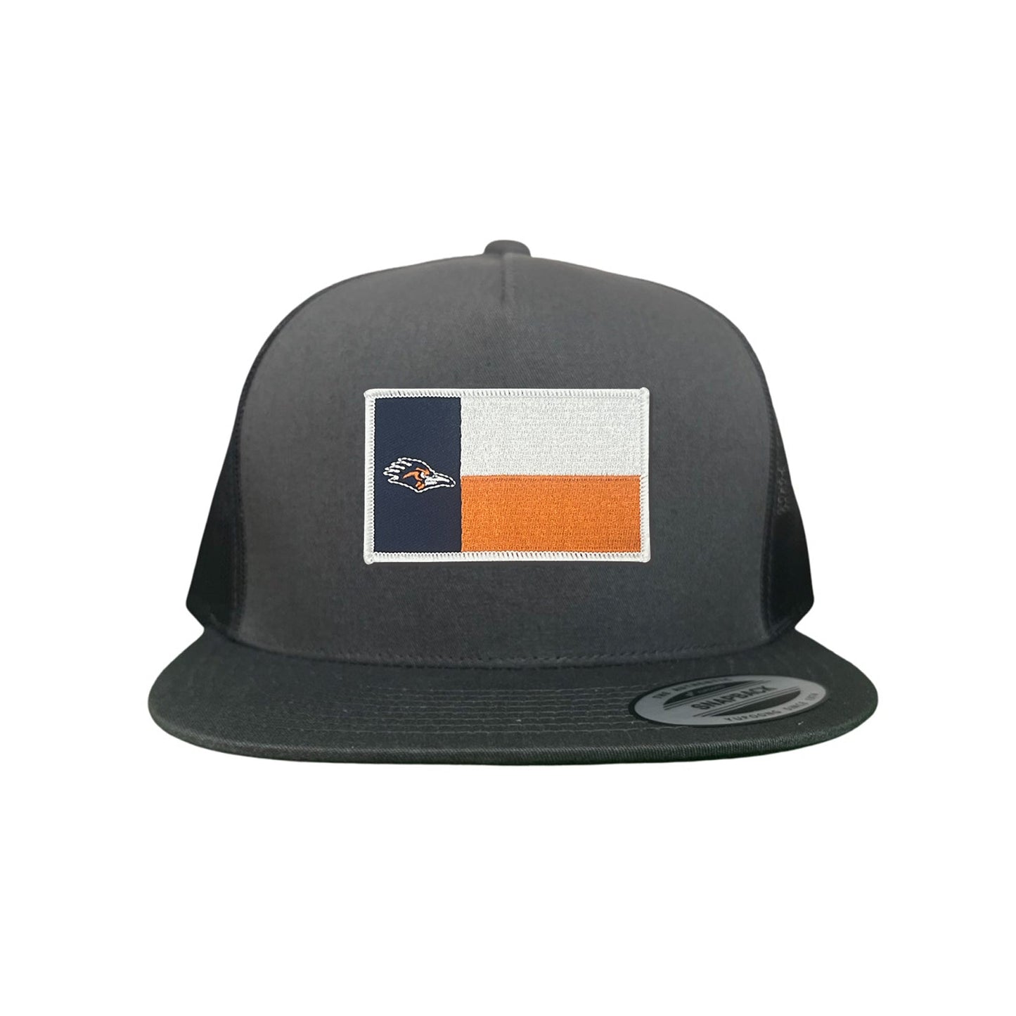 UTSA / Roadrunner State Flag / Curved Bill Mesh Snapback / 154 / UTSA002 - Flatbill Charcoal Mesh Snapback - Club Rehab