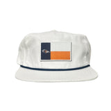 Flatbill White With Navy Rope Snapback