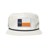 Flatbill White With Black Rope Snapback
