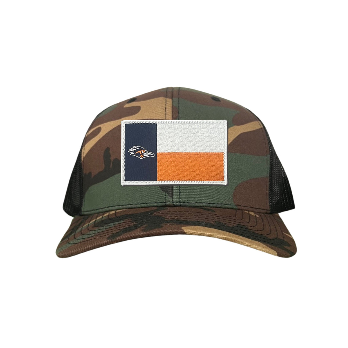 UTSA / Roadrunner State Flag / Curved Bill Mesh Snapback / 154 / UTSA002 - Camo / BLack Curved Mesh Snapback - Club Rehab