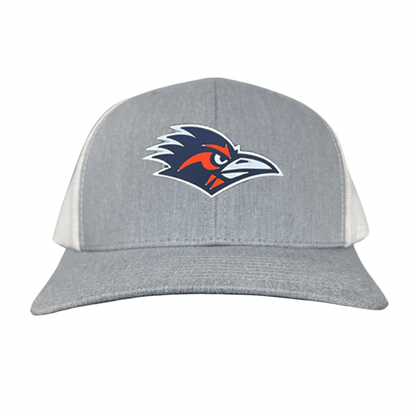 UTSA The Logo Rubber Patch - Heather Grey / White Curved Bill Mesh Snapback - Club Rehab