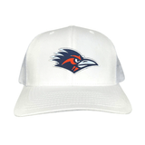 White Curved Bill Mesh Snapback