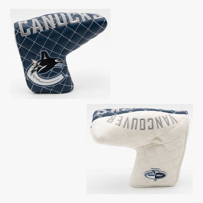 Vancouver Canucks Split Quilted Blade Putter Cover, front and back views