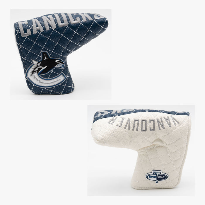 Vancouver Canucks Split Quilted Blade Putter Cover, front and back views