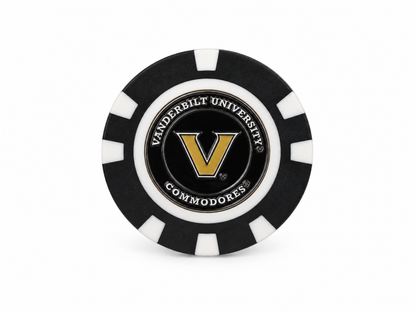 Vanderbilt Commodores golf poker chip, V logo side on white background