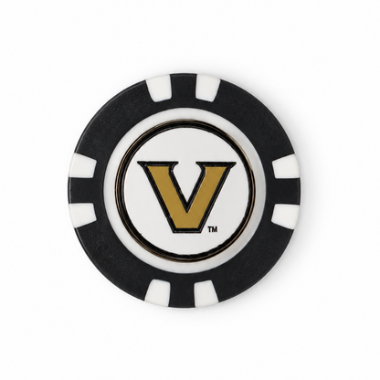 Vanderbilt Commodores golf poker chip, wordmark side on white background