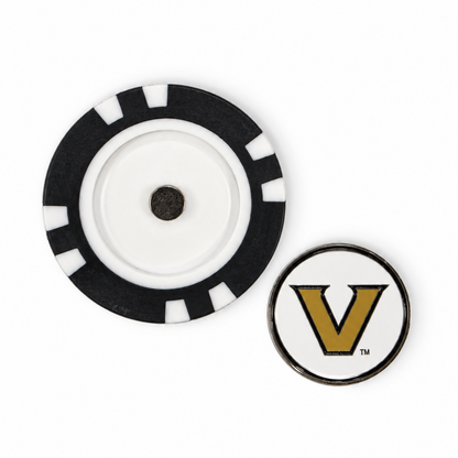 Vanderbilt magnetic golf ball marker on white background