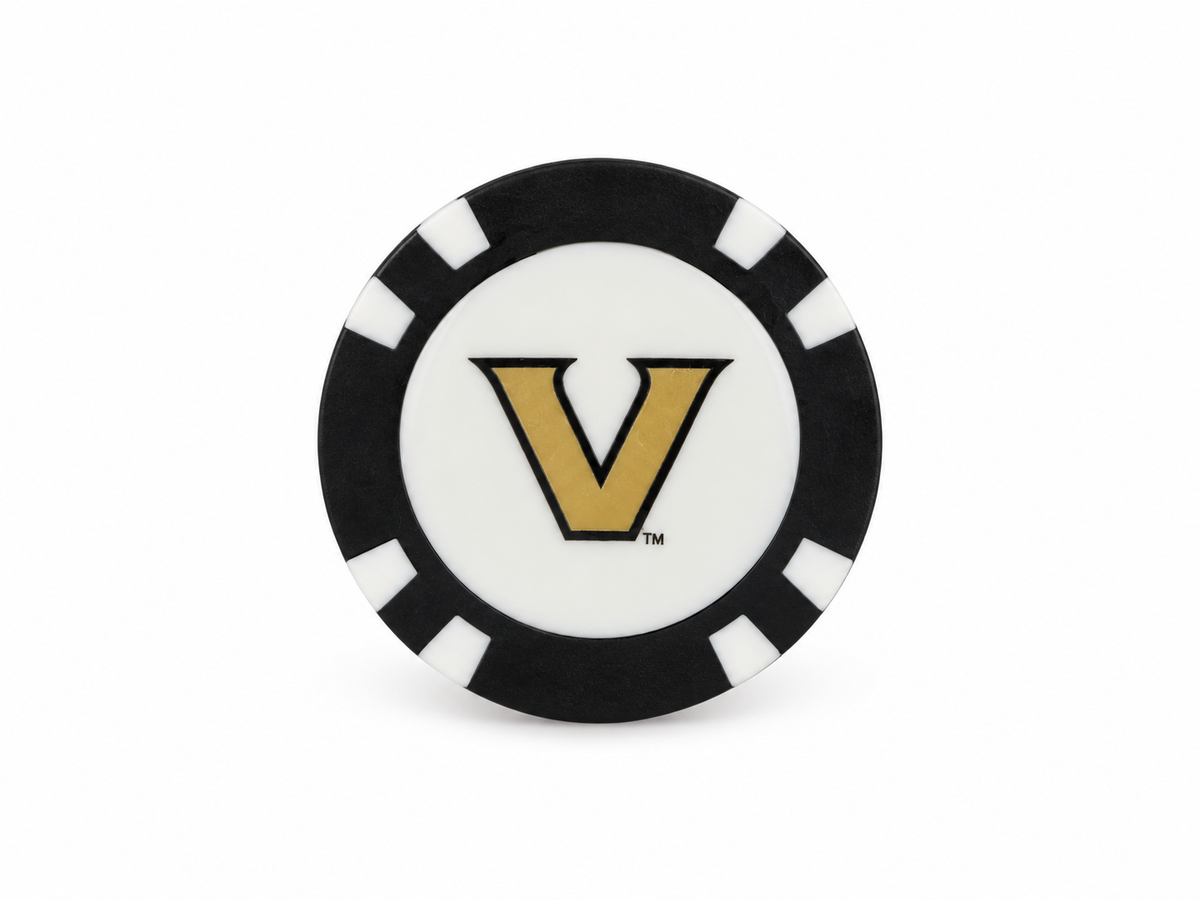 Vanderbilt golf ball marker with wordmark on white background