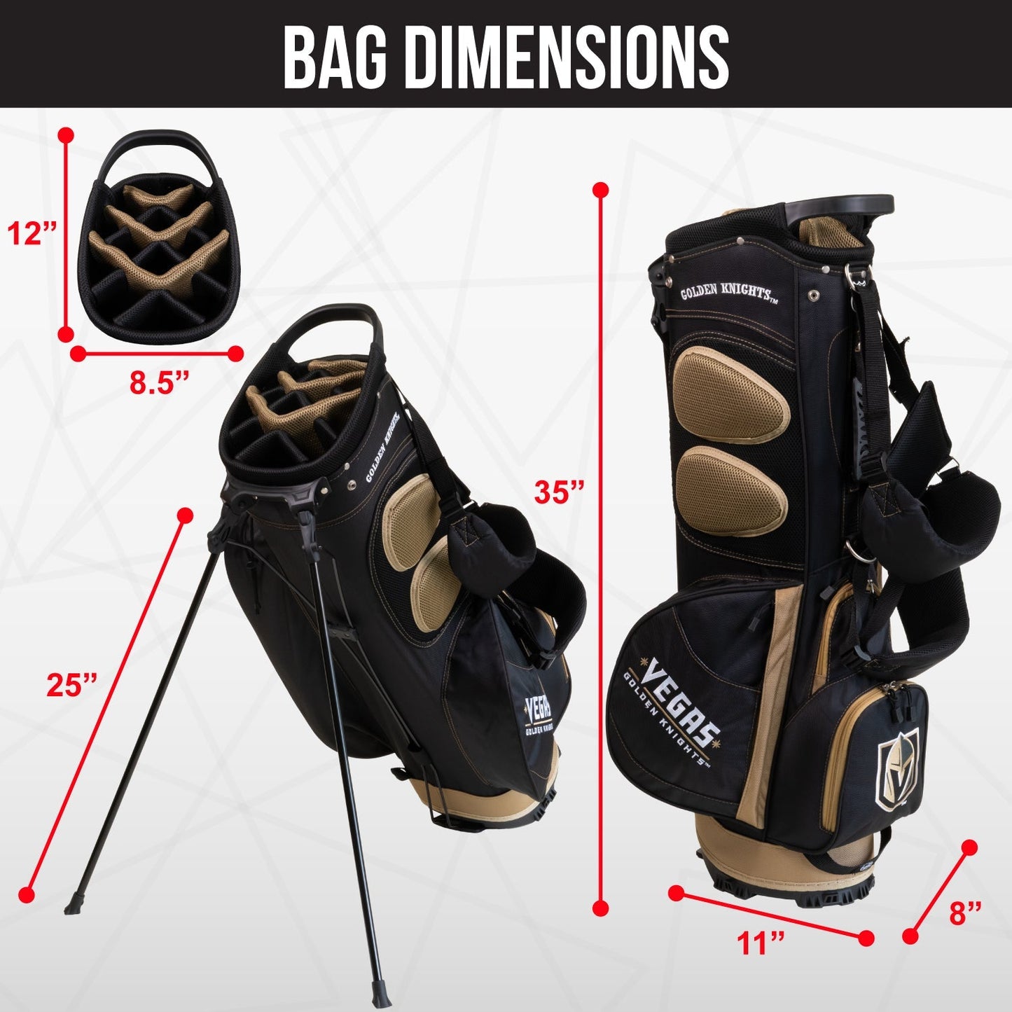 Vegas Golden Knights Fairway Stand Bag - Image 4 - Club Rehab