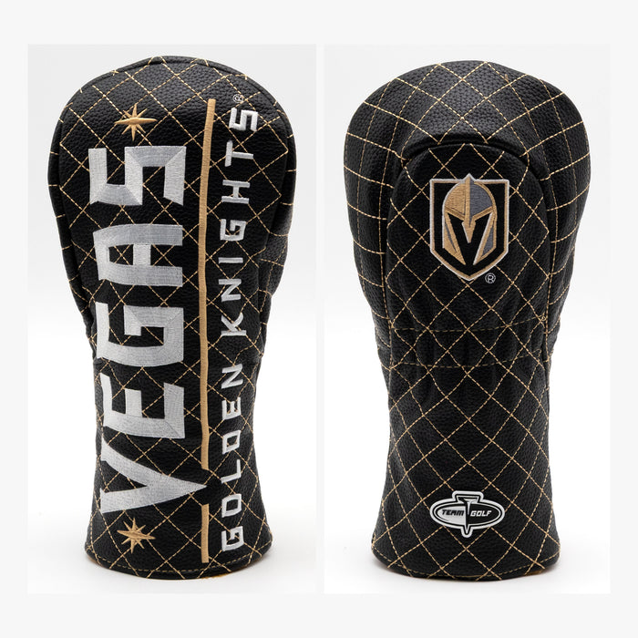 Vegas Golden Knights Solid Quilted Fairway Headcover, front and back views