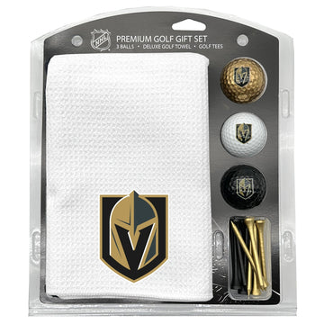 Vegas Golden Knights weißes Mikrofasertuch Golf-Geschenkset