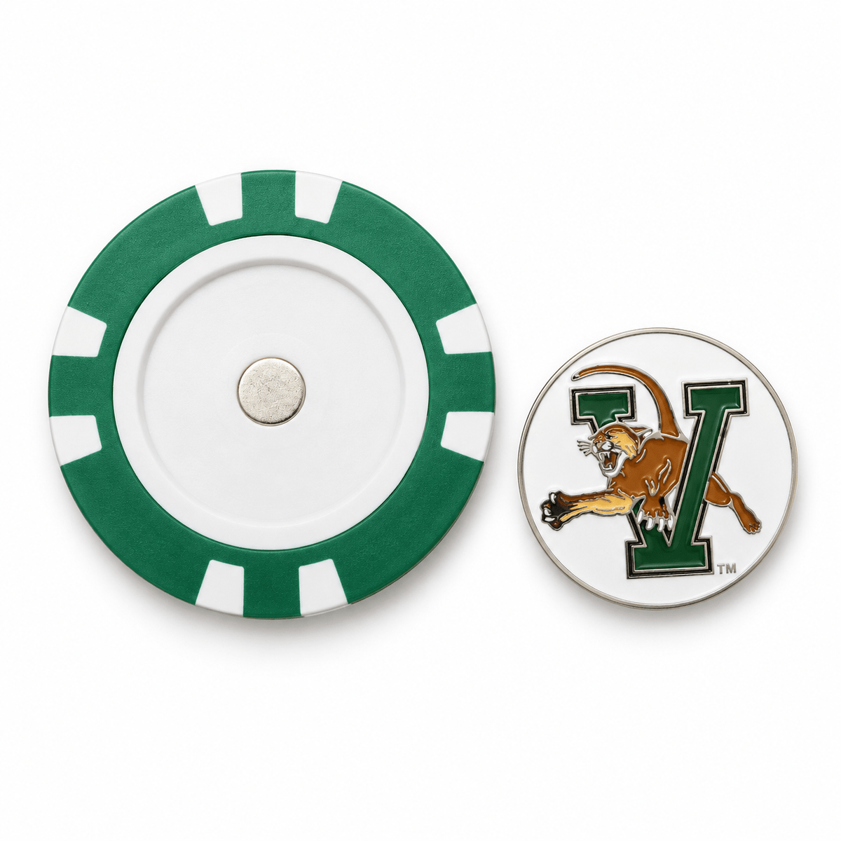 Vermont Catamounts poker chip with removable ball marker