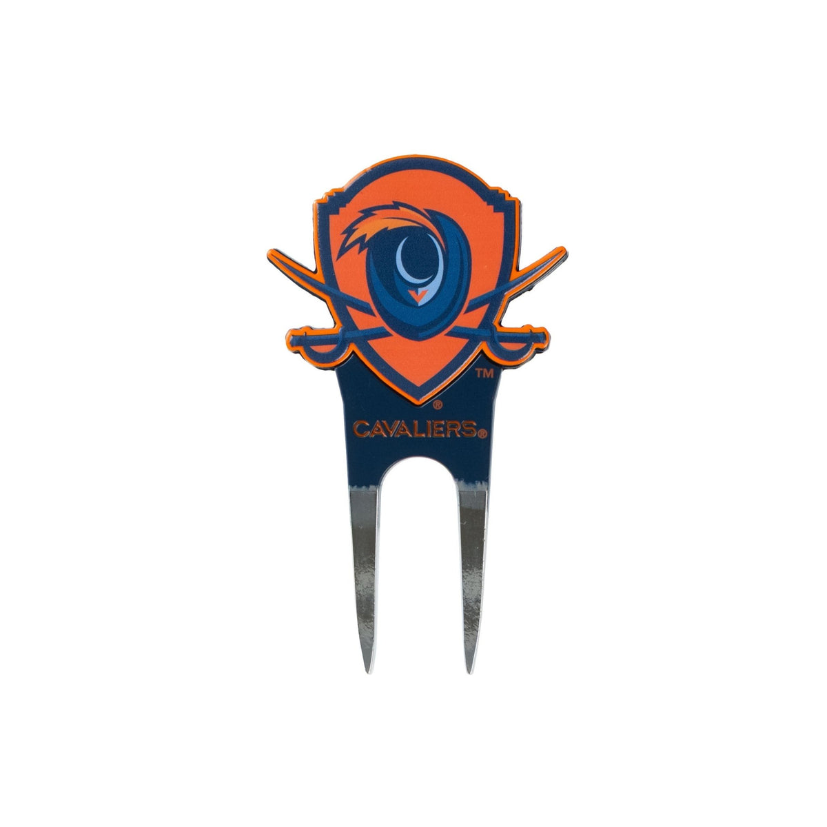 Virginia Cavaliers divot tool: front · shaped marker
