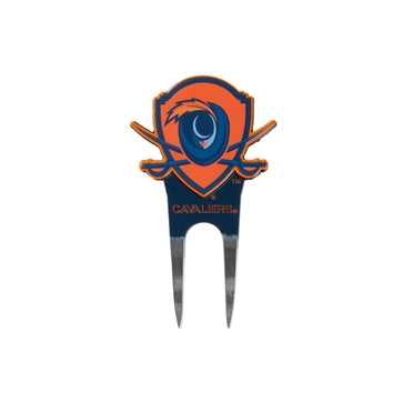 Virginia Cavaliers divot tool: front · shaped marker