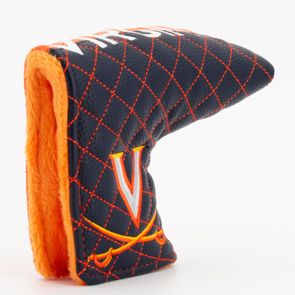 Virginia Cavaliers Split Quilted Blade Putter Cover, opening detail