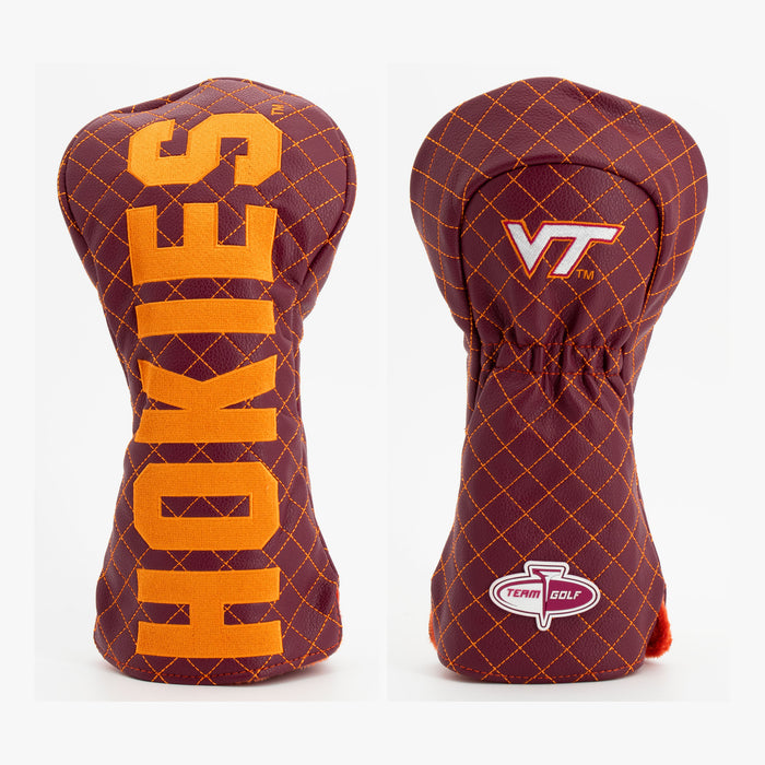 Virginia Tech Hokies Solid Quilted Driver Headcover, front and back views