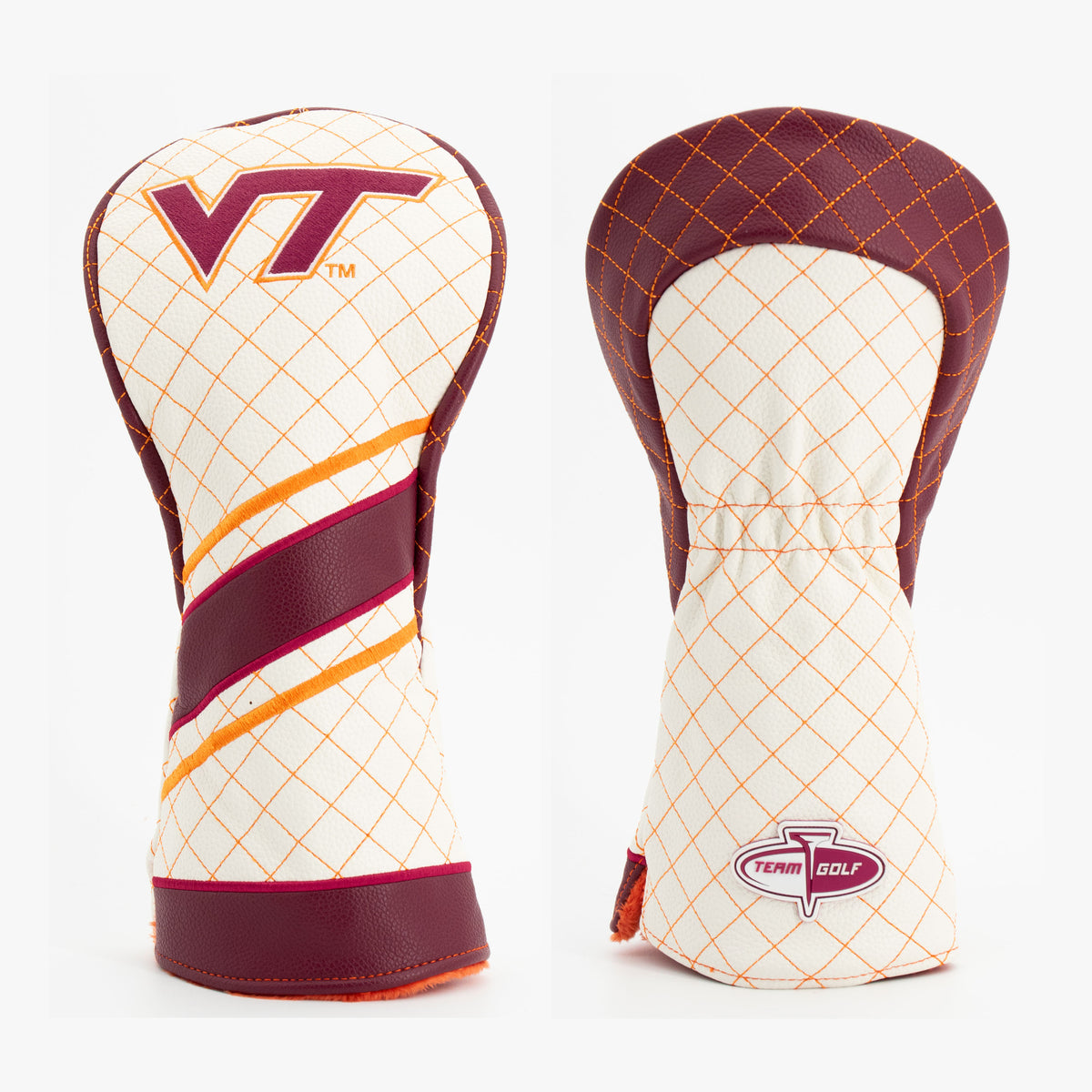 Virginia Tech Hokies Striped Quilted Driver Headcover, front and back views