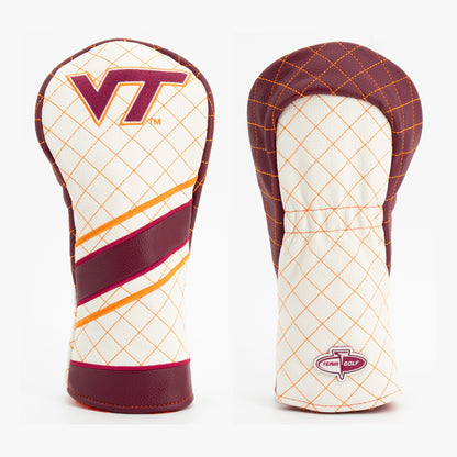 Virginia Tech Hokies Striped Quilted Fairway Headcover, front and back views