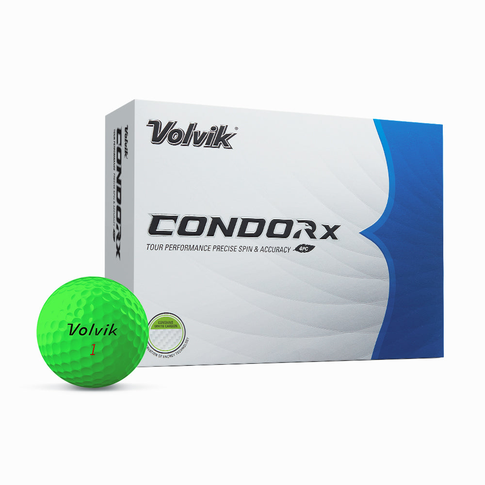 Volvik Condor X green golf balls — ball and box