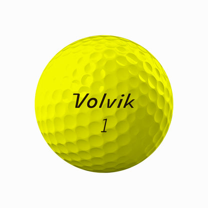 Volvik Condor yellow golf balls — ball brand mark