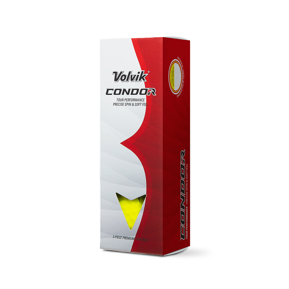 Volvik Condor yellow golf balls — sleeve
