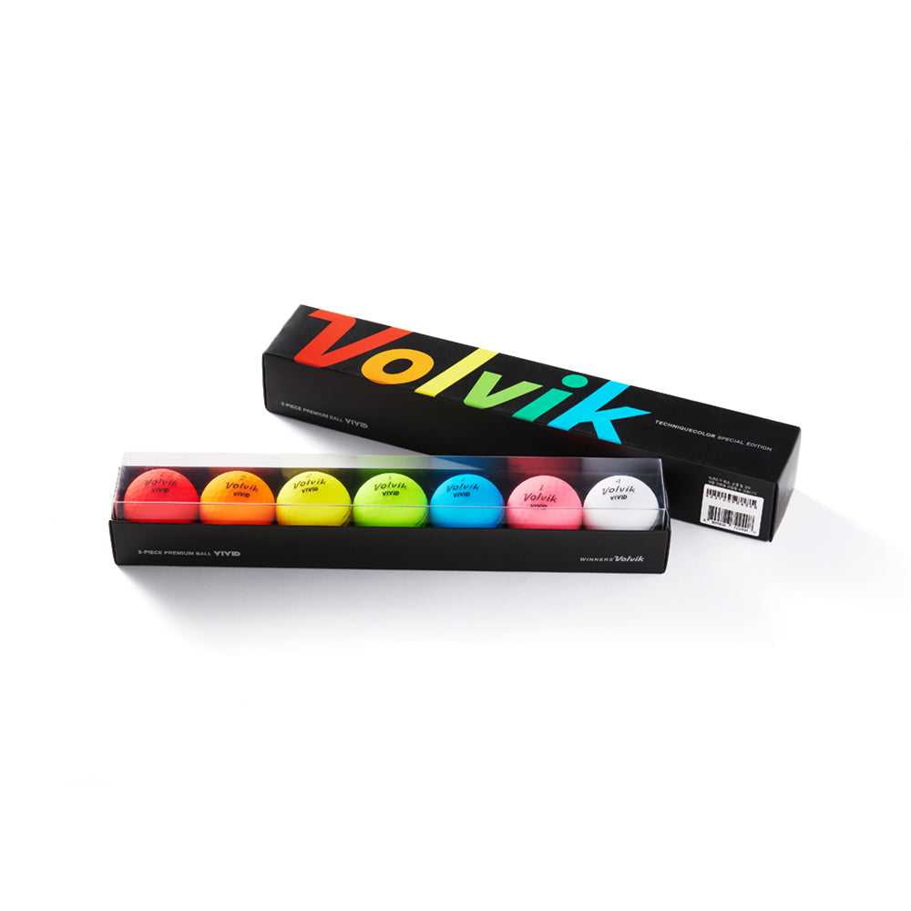 Volvik Vivid Rainbow seven-ball pack with assorted matte colors