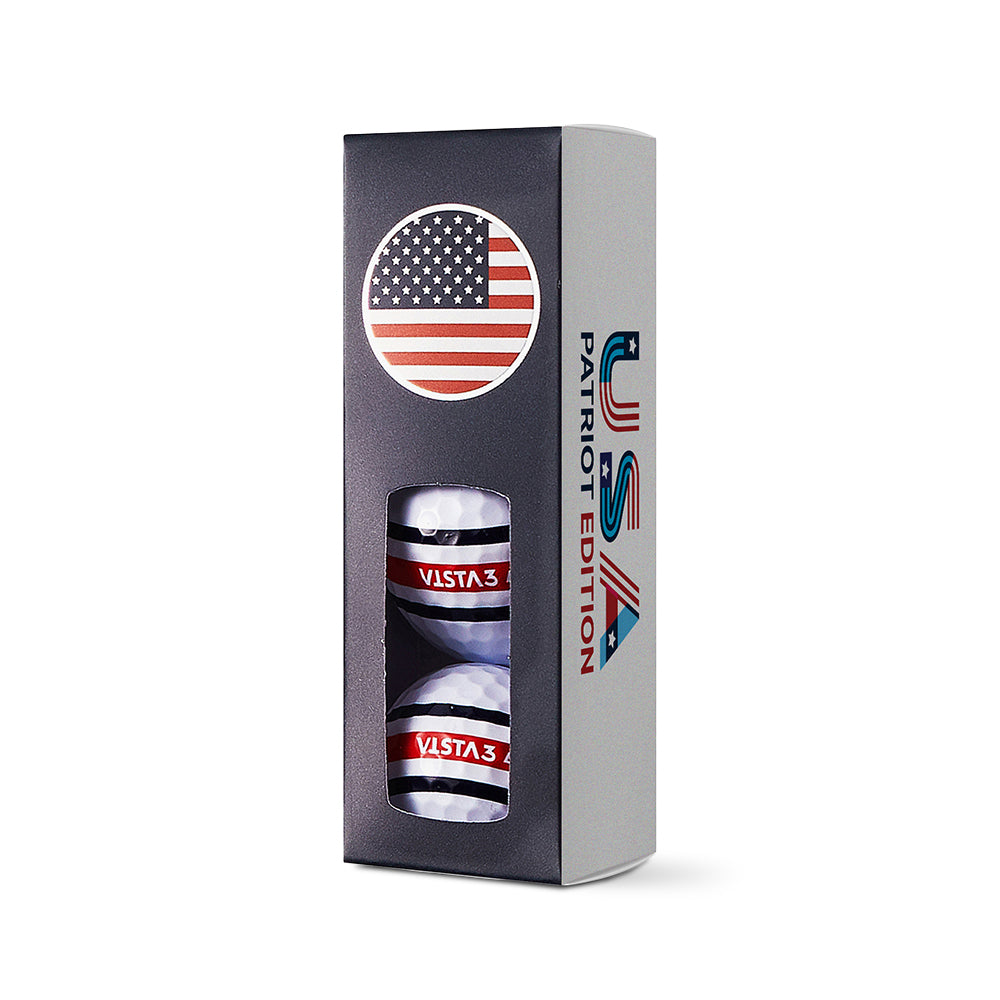 Volvik Vista3 USA Patriot Edition navy golf ball sleeve packaging