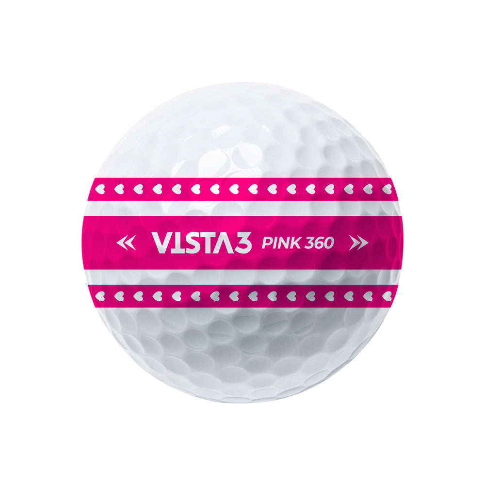 Volvik BCRF Vista3 Pink 360 Golf Balls – 1 Dozen detail