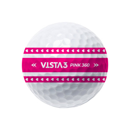 Volvik BCRF Vista3 Pink 360 Golf Balls – 1 Dozen detail
