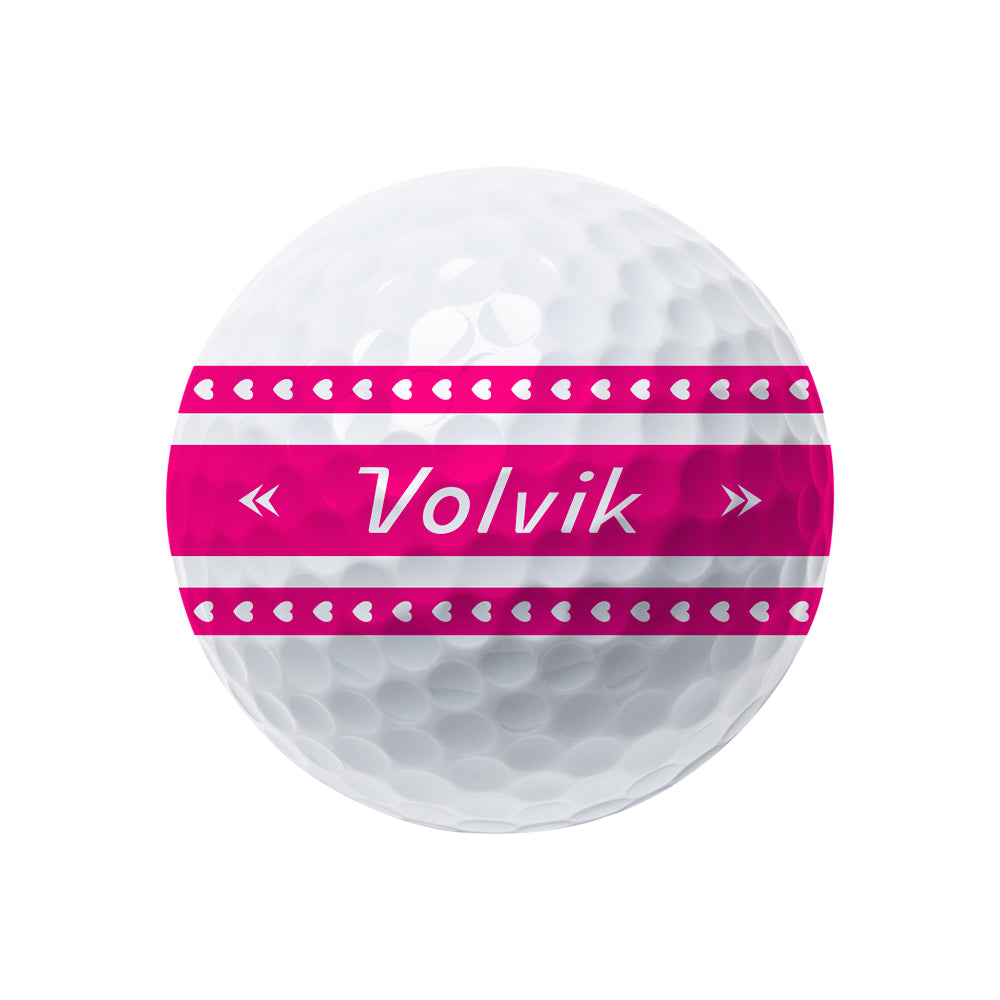 Volvik BCRF Vista3 Pink 360 golf ball showing pink Volvik logo